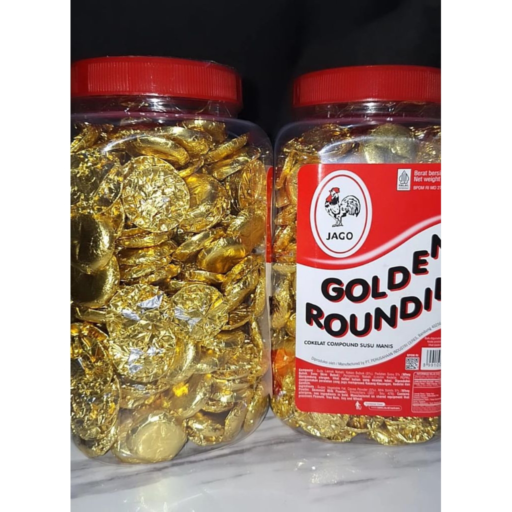 Coklat koin merk ayam jago GOLDEN ROUNDIES