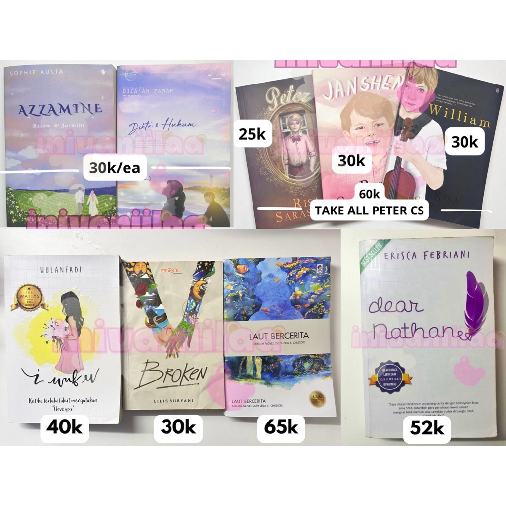 PRELOVED/BEKAS ORIGINAL novel AZZAMINE DIKTA DAN HUKUM PETER WILLIAM JANSHEN RISA SARASWATI I WUF U 