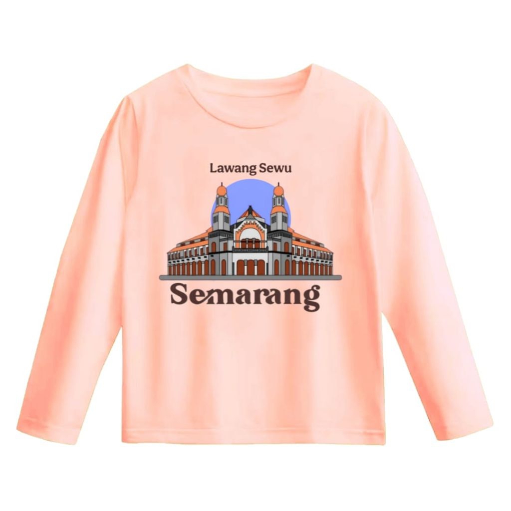 STAR KIDS_99 /KAOS LENGAN PANJANG ANAK LAKI-LAKI DAN PEREMPUAN GAMBAR LAWANG SEWU SEMARANG /KAOS LEN