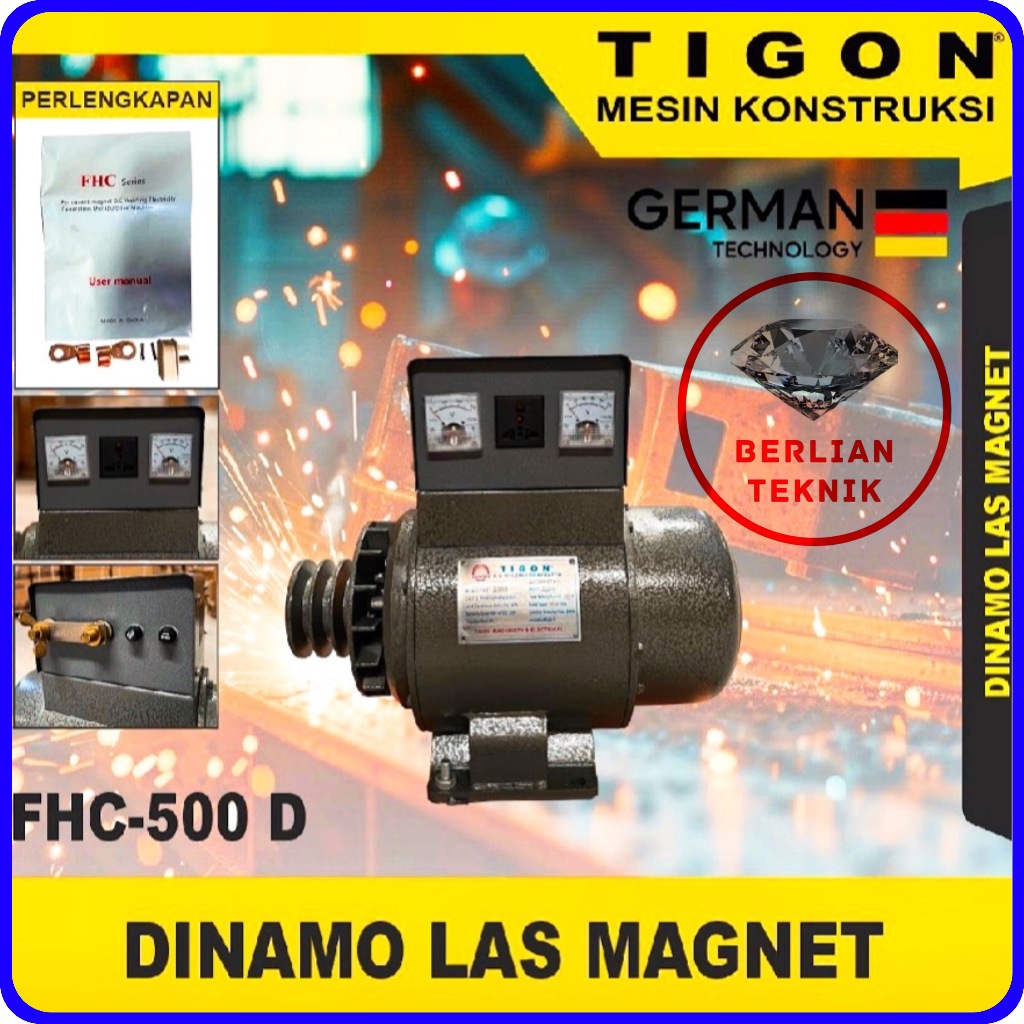 Dinamo Las Magnet AC DC Tigon FHC 500 D Welder Generator