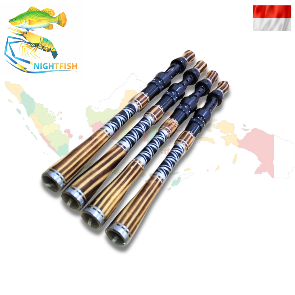 gagang joran siap pakai dengan bahan kayu jati belanda salai