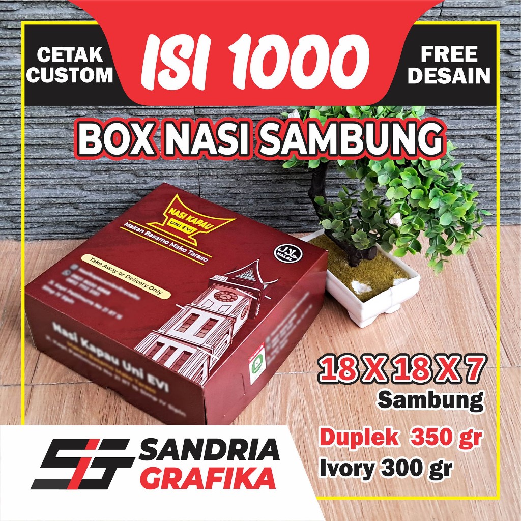 DUS NASI 18 X 18 X 7 / BOX NASI KOTAK 18 X 18 X 7 / BOX BOLU