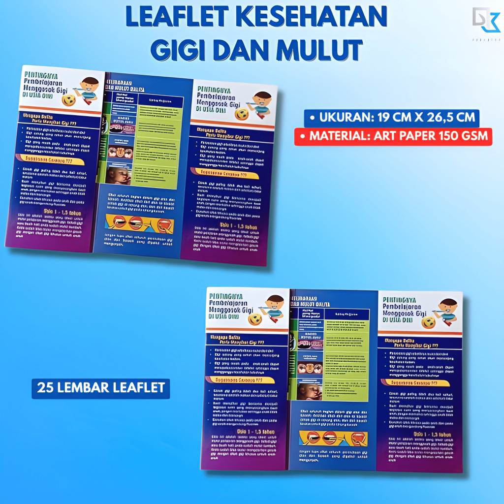 Leaflet Pembelajaran Gosok Gigi Usia Dini | Kesehatan Gigi dan Mulut (Kesgilut) | Brosur Edukasi