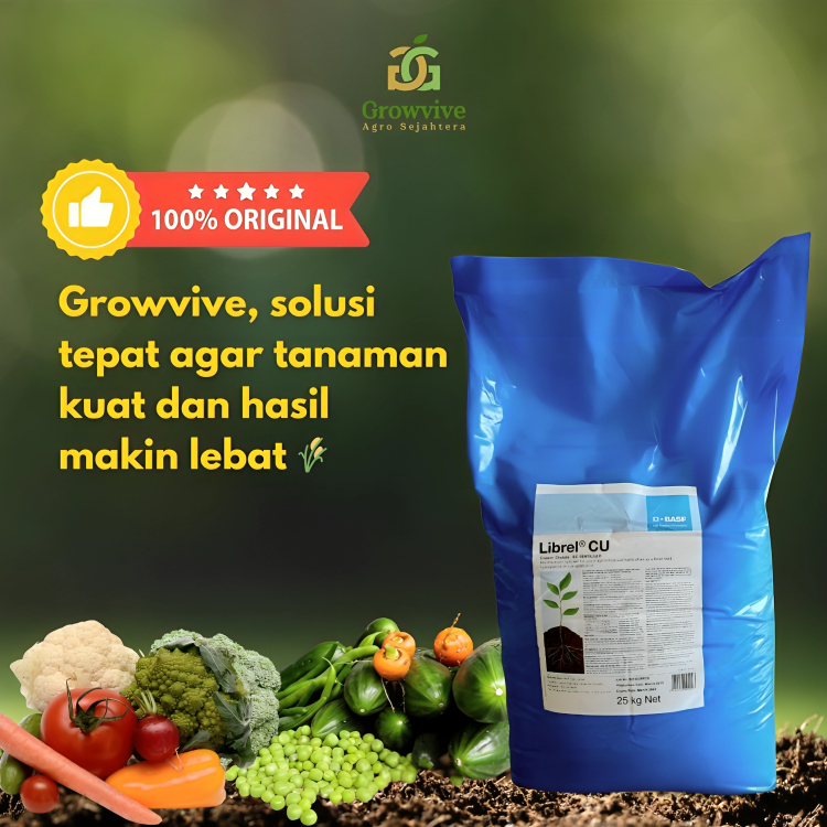 Pupuk Mikro Librel Cu 1 Sak (25 Kg) Pupuk Mikro Premium untuk Aktivator Enzim dan Pembentukan Klorof