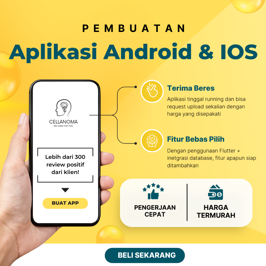 Pembuatan Aplikasi Android iOS Custom Flutter Firebase Laravel Profesional