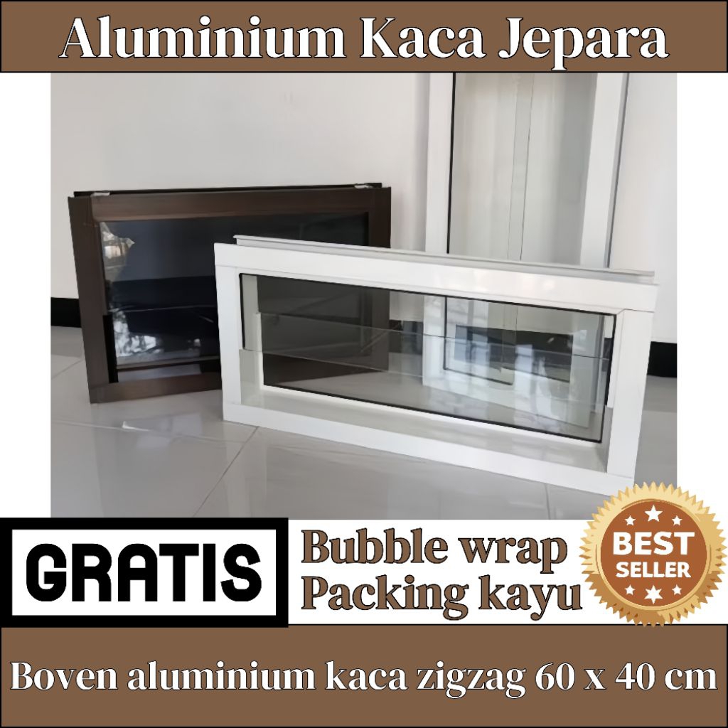 Boven Aluminium Kaca Zigzag 60 x 40