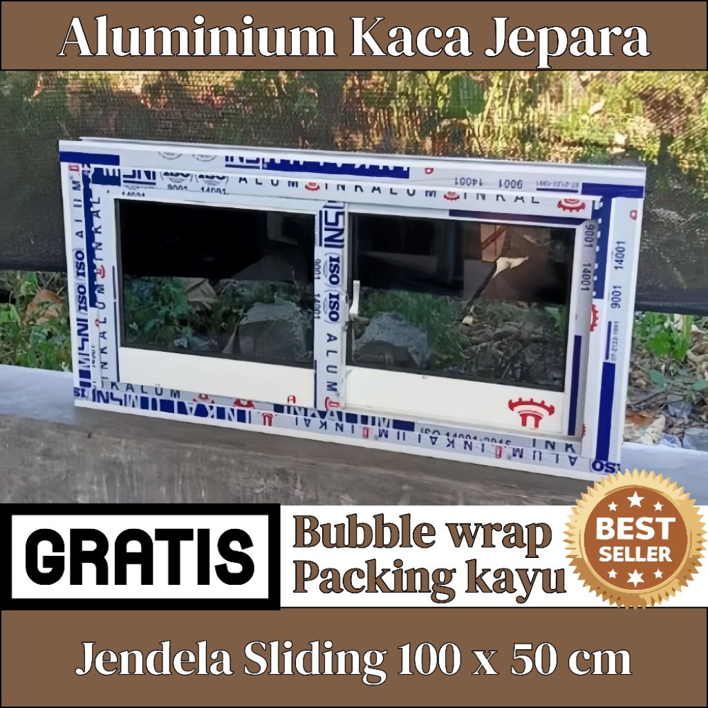 Jendela Sliding Aluminium 100 x 50