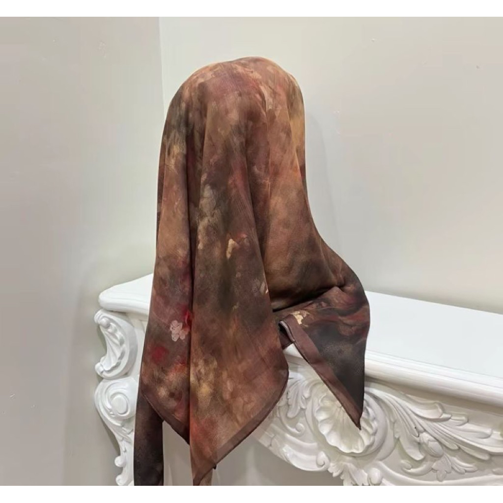 Kerudung VAD hijab motif malay lembut tipis segiempat vad