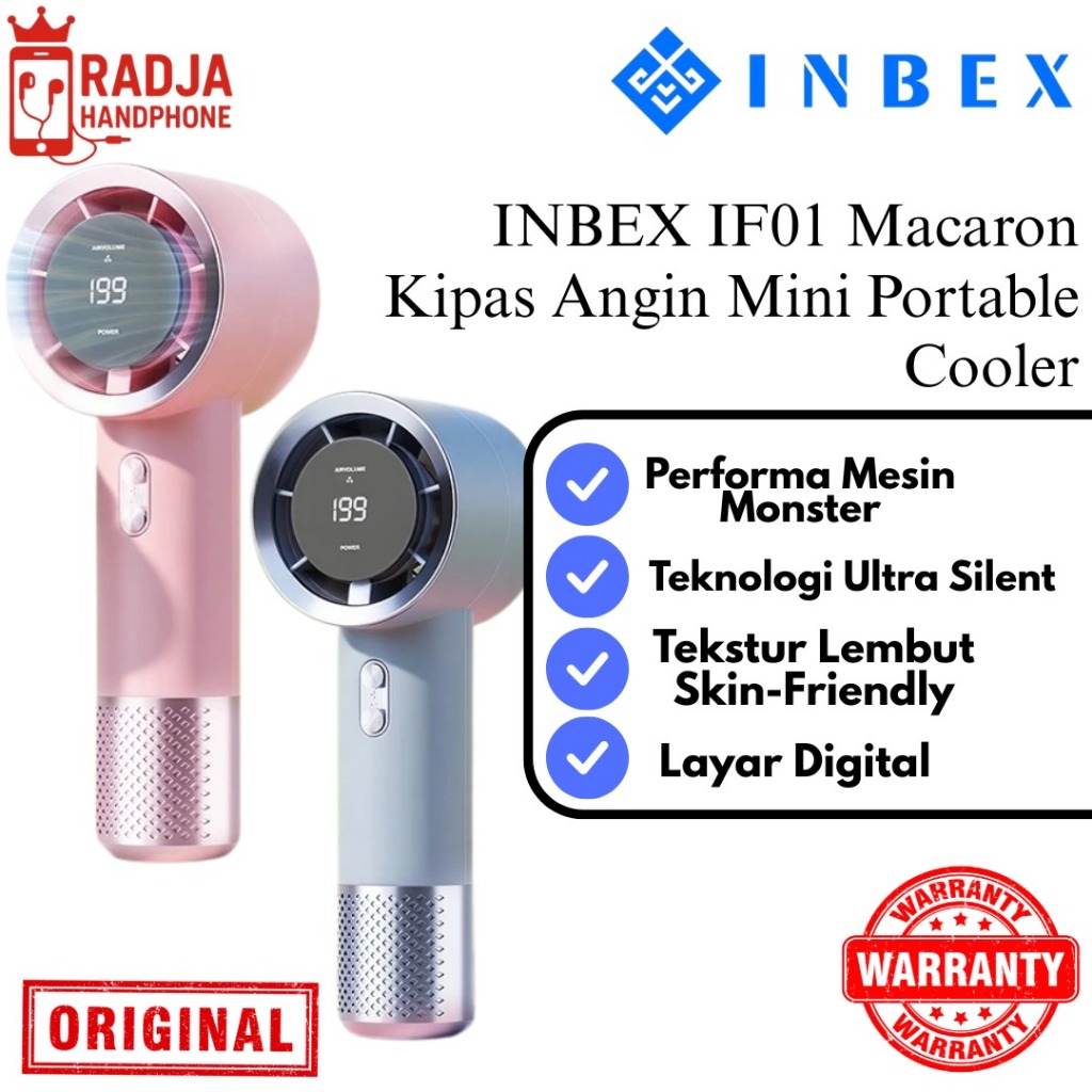 INBEX IF01 Macaron Kipas Angin Mini Portable Cooler 17000RPM LED display