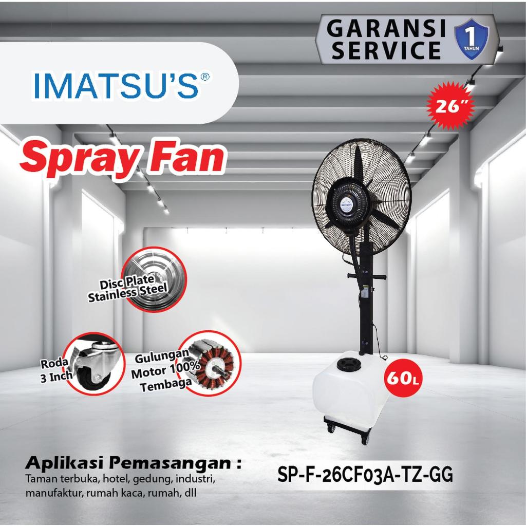 Kipas Angin Embun Air 26 Inch - 60 L / Spray Fan Imatsu's Kipas Semprot Air Kipas Mist Misty Fan