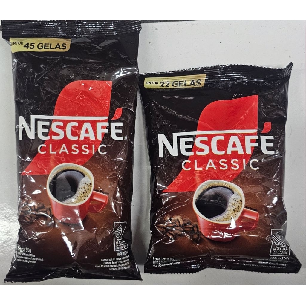 Nescafe Classic 100% Kopi Murni 45&90gr - Kemasan Refill Pack