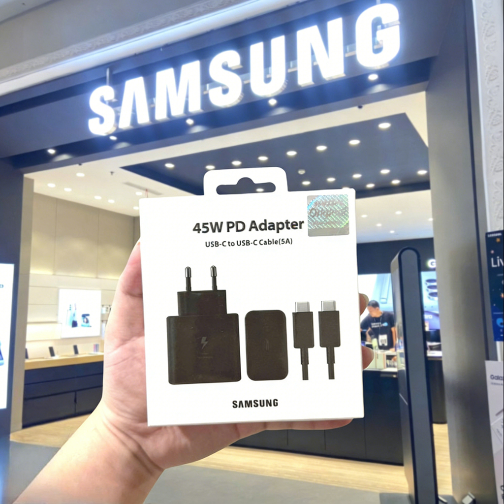 100% Original Samsung Charger Set Fast Charging 25W/45W Type C Kabel 1 Meter/1.8 Meter 3A/5A