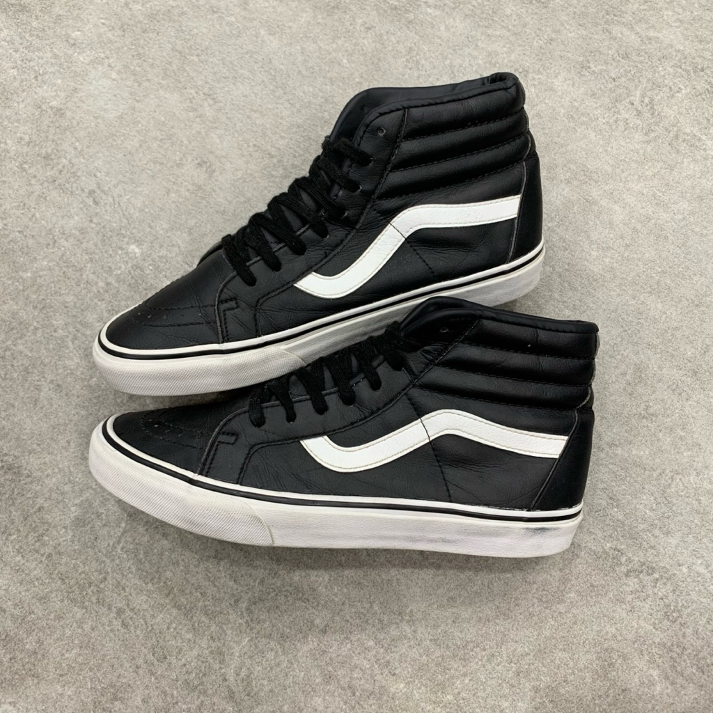 Vans Sk8 High Leather Black White