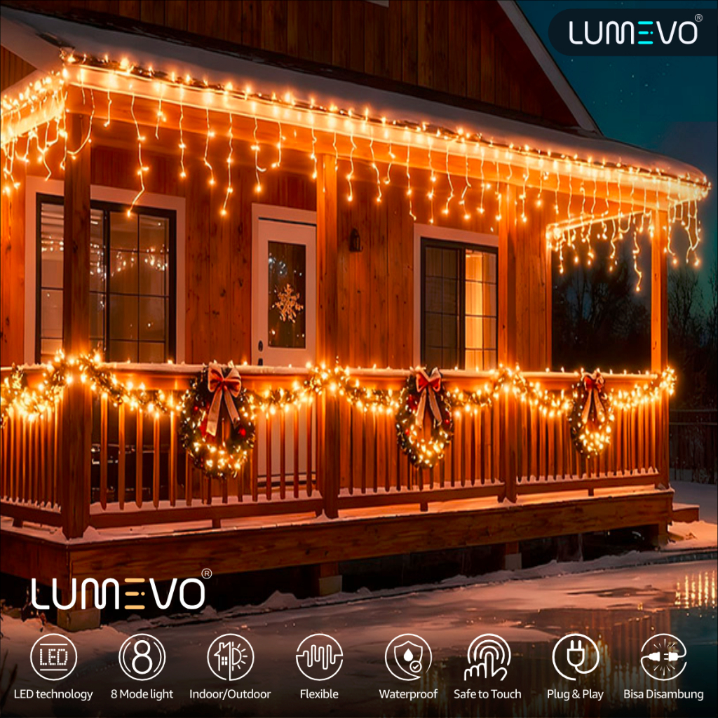Lampu Hias Dekorasi LED twinkle tumblr waterproof model gantung tirai rumbai dekorasi cafe restoran 
