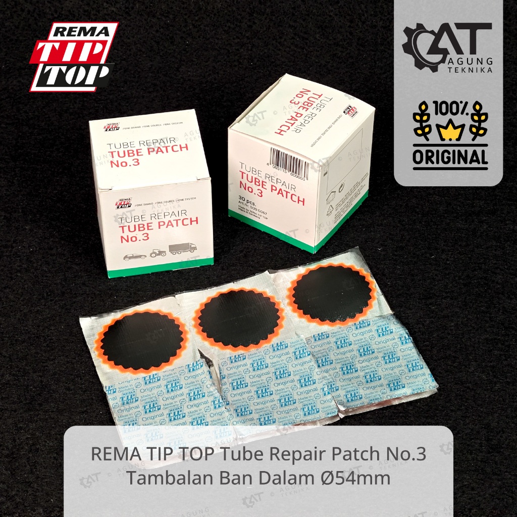 REMA Tip Top Tube Patch No 3 Karet Tambal Ban Dalam 54mm