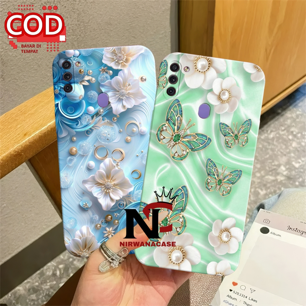 Cassing Hp Samsung A11 - Casing Samsung M11 Motif Bunga Vintage Pro Camera Fashion Case Cewek