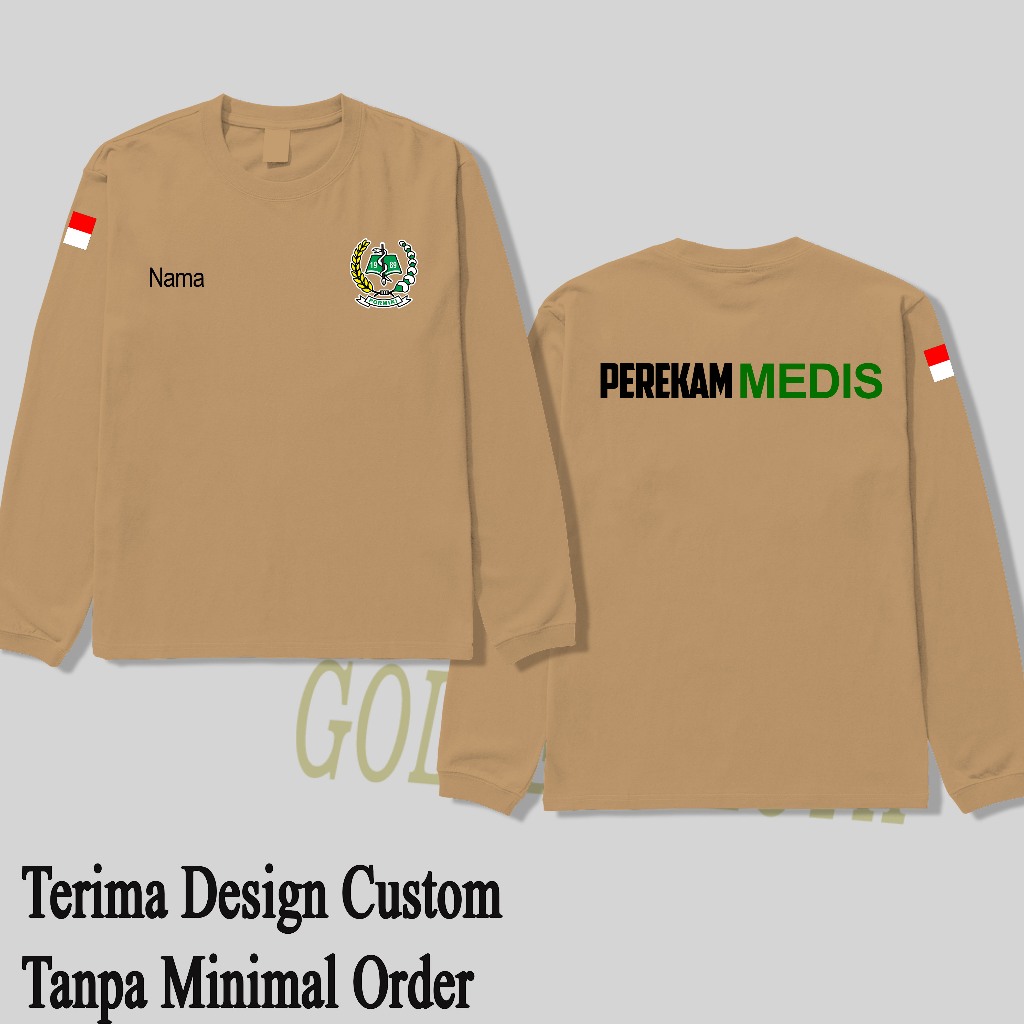 Kaos PORMIKI Perekam Medis Baju Distro Kesehatan Custom Nama Lengan Panjang