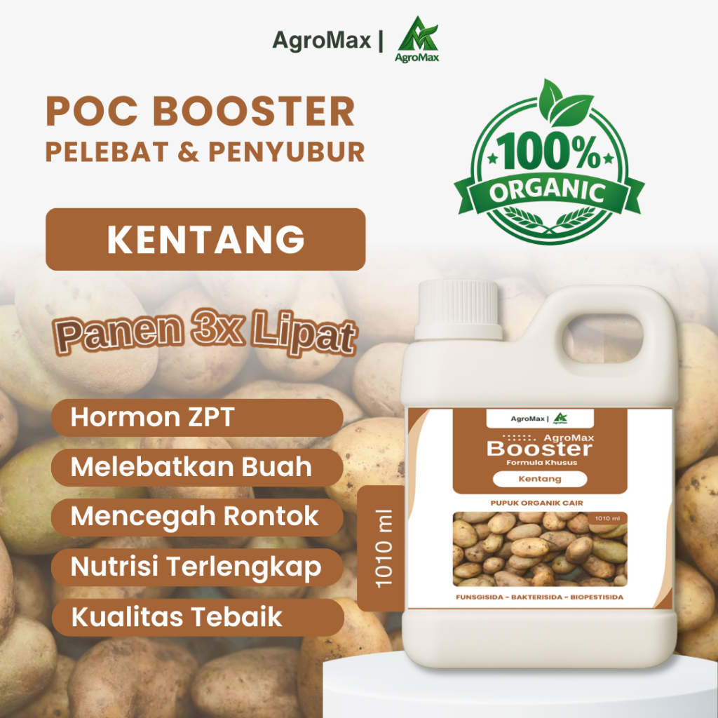 Pupuk Organik Cair Booster Kentang - POC dan ZPT Perangsang Umbi dan Penguat Akar, Membantu Umbi Leb