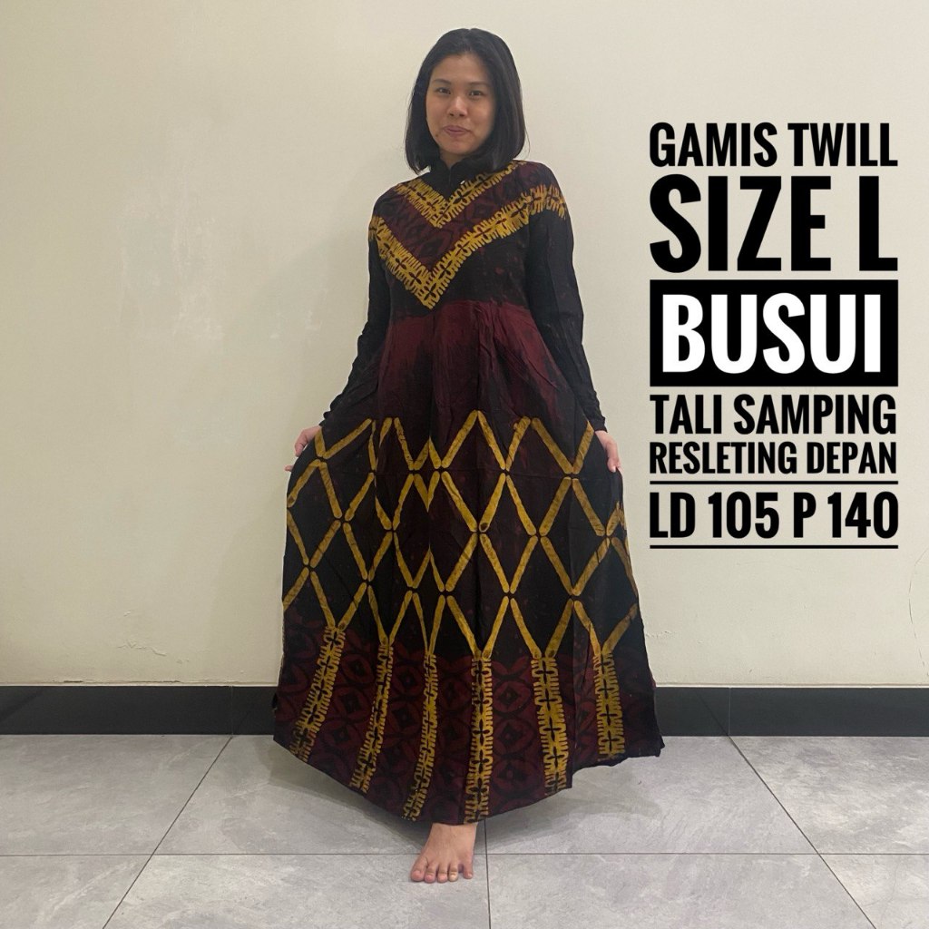 Baju Gamis Wanita Terbaru 2022 Kekinian Dewasa Motif Batik Abstrak Rayon Candi Mekar Busui Friendly 
