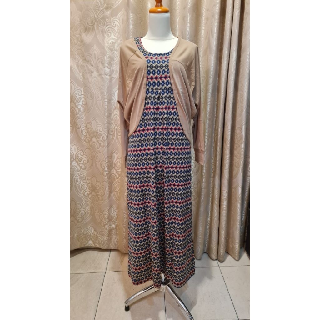 Baju Gamis Wanita Muslim dengan Rompi Long Dress Wanita