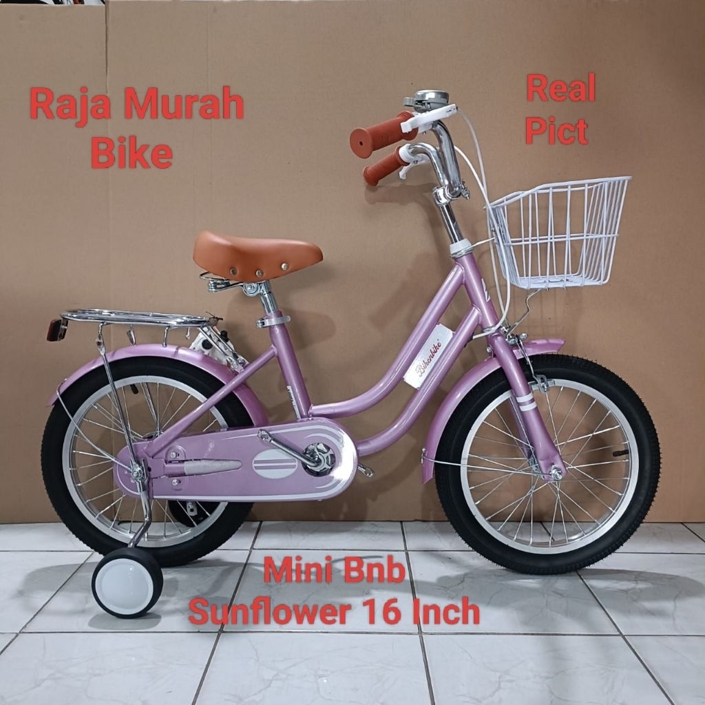 Sepeda Anak Perempuan Mini 16 Inch BNB Sunflower New Sepeda Bnb Sunflower Terbaru