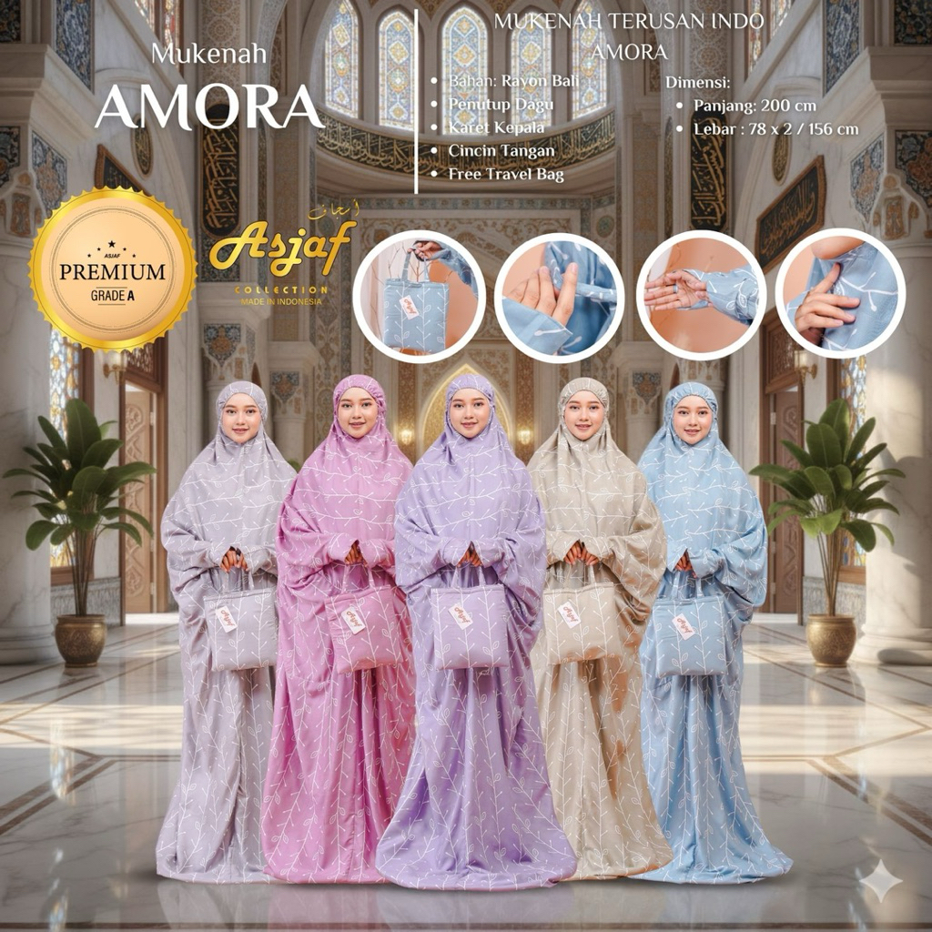 Mukena Bali rayon terusan  cantik aneka warna