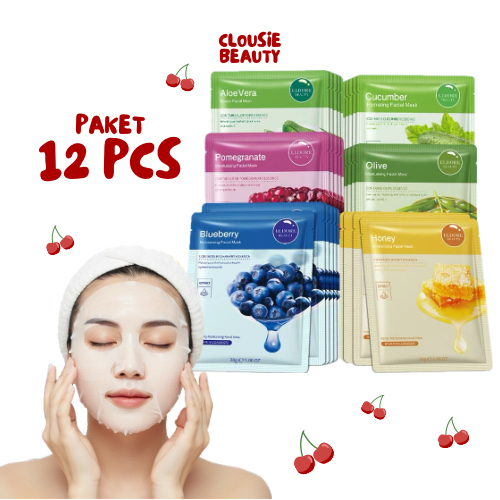 [BPOM] 12 PCS ELDORE Beauty Sheet Mask - Masker Wajah