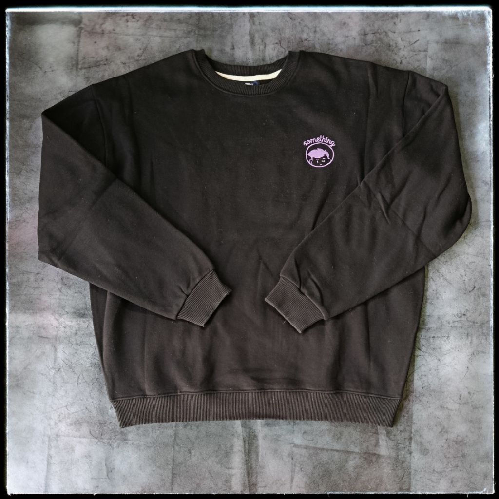 Crewneck sweater katun tebal bordir Ambler size XL oversized