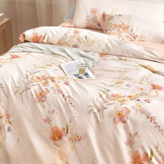 BIOSIBEDDING SPREI KATUN JEPANG MOTIF BUNGA SHABBYCHIC - SPREI CUSTOM SIZE REMPEL RUMBAI