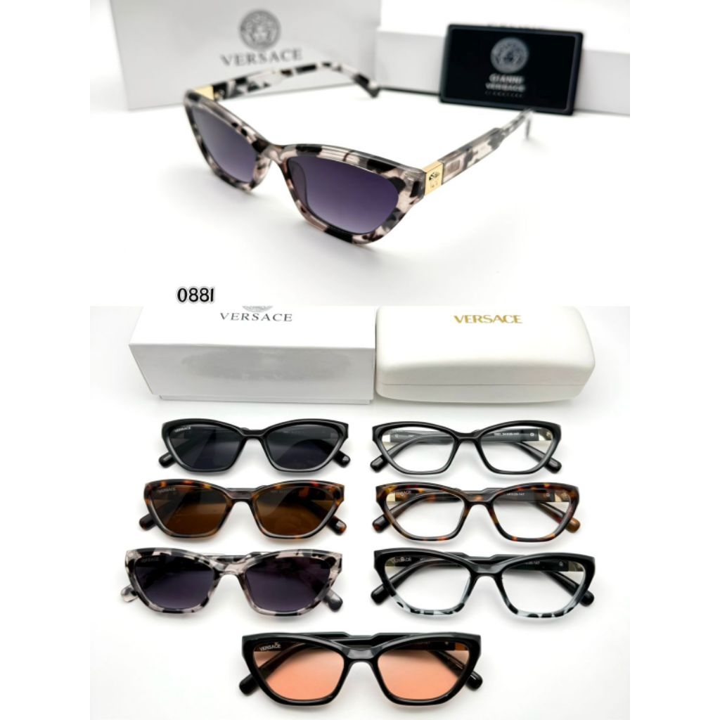 Kacamata Hitam Sunglasses Kacamata Minus atau Cylinder wanita dan pria model cat eye oval Termurah V