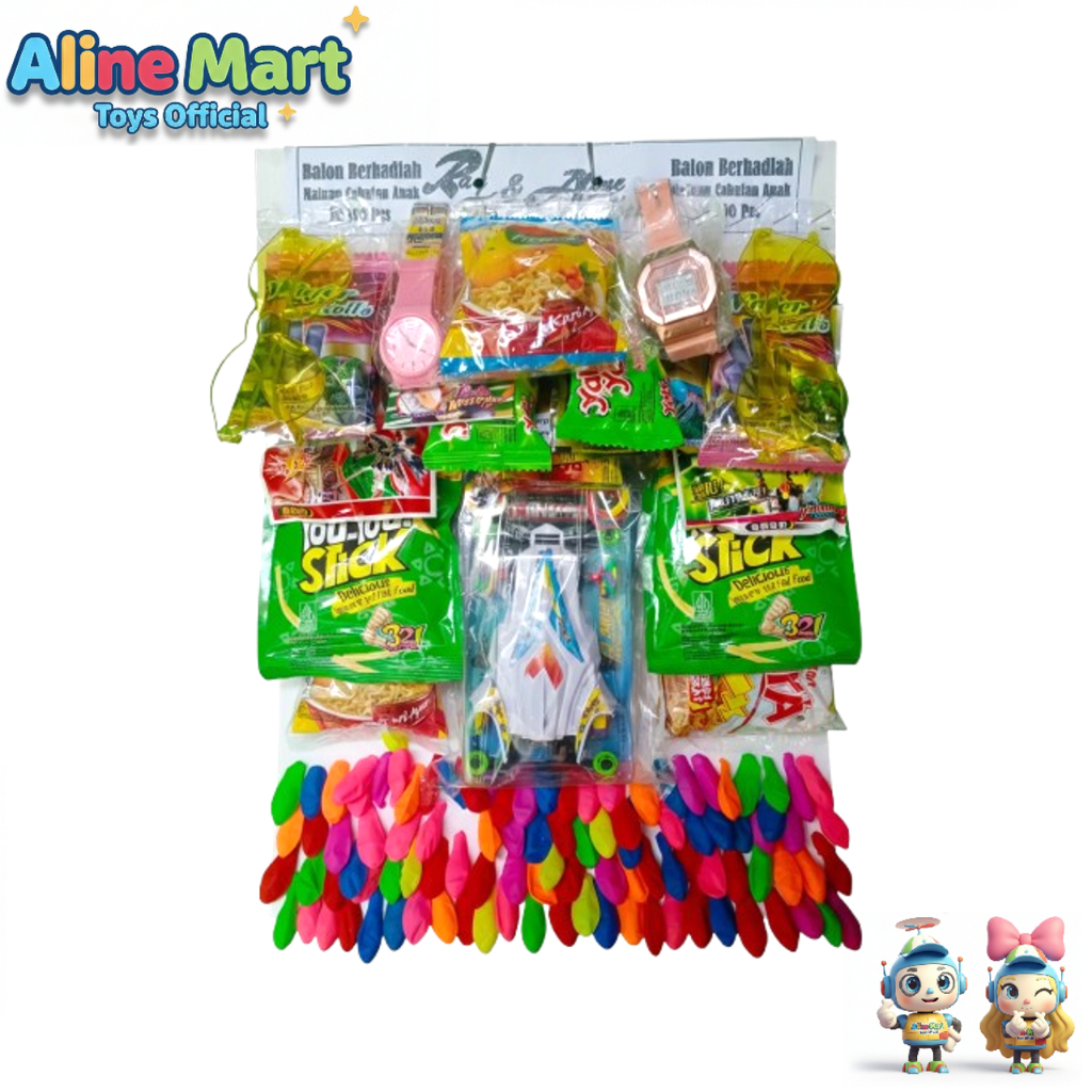 Big Sale Ramadan Cabutan Mainan Balon Berhadiah Isi 100 pcs. Dapet Tamiya Jam Tangan Kacamata