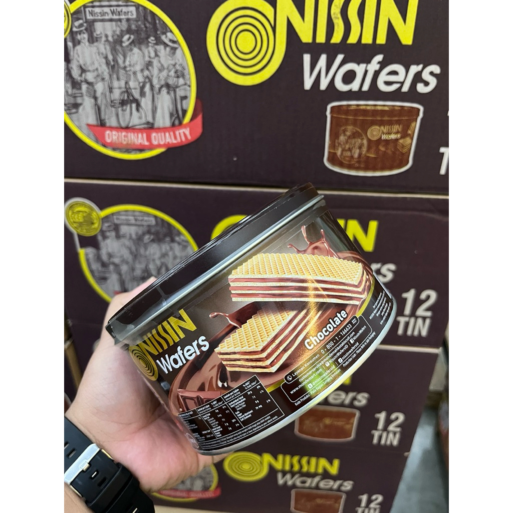 NISSIN Wafer 180gr Kaleng Kecil Bulat Camilan Jajanan Enak