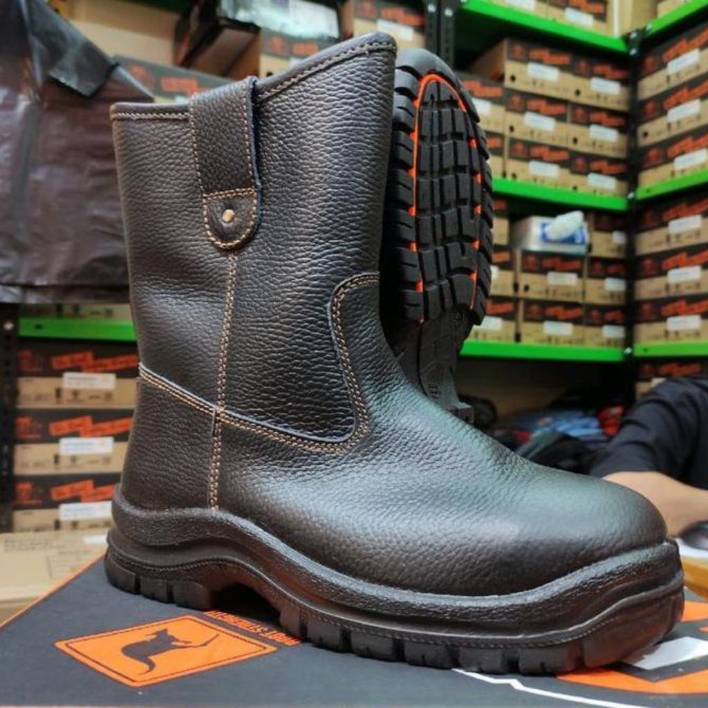 Sepatu safety krushers Texas Black Original / Sepatu safety crusher Texas Black - Hitam 38 #Cuci Gud