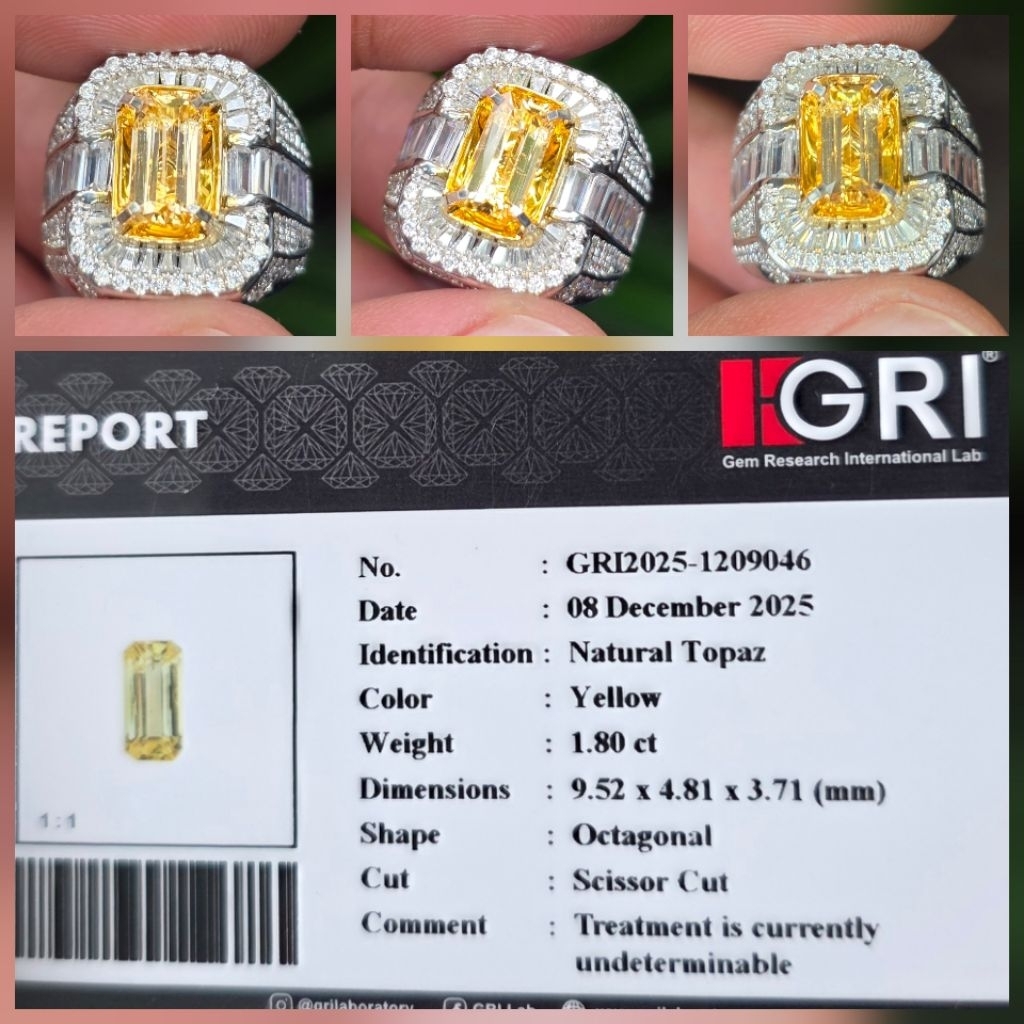 Batu Natural HQ Yellow Topaz Memo 1.80 crt