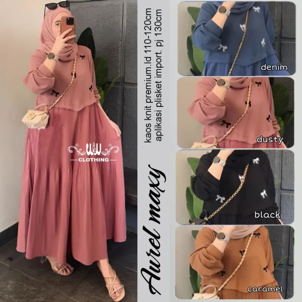 Gamis Lebaran Wanita Terbaru 2026 Baju Pengajian Ibu Pernikahan Set Gamiss Hijab Dres Brokat Muslima