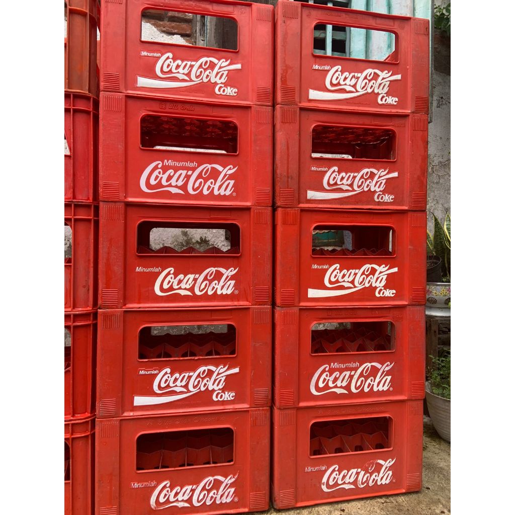 Krat Botol Coca-Cola Bekas – Bahan Plastik Tebal & Kuat