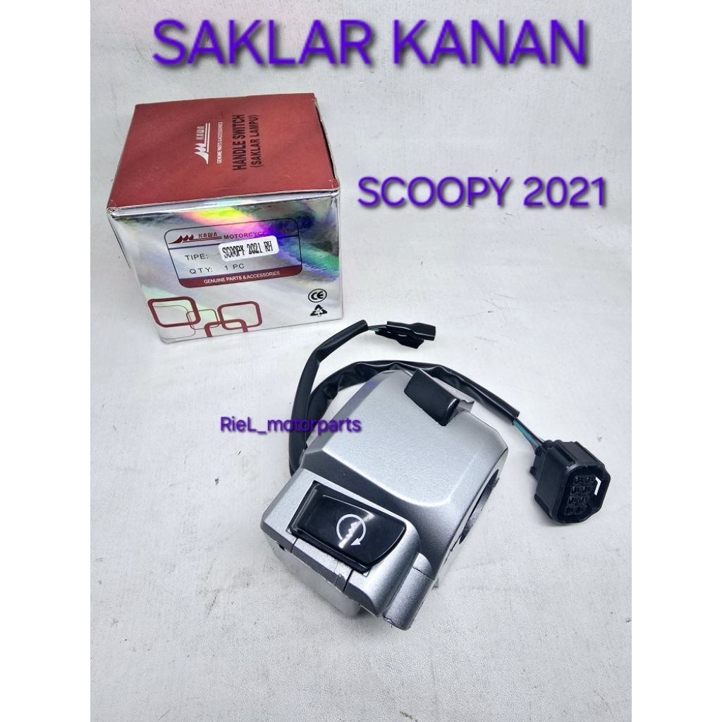Saklar RH (KW) SCOOPY 2021 switch sakelar kanan holder rumah lampu KAWA