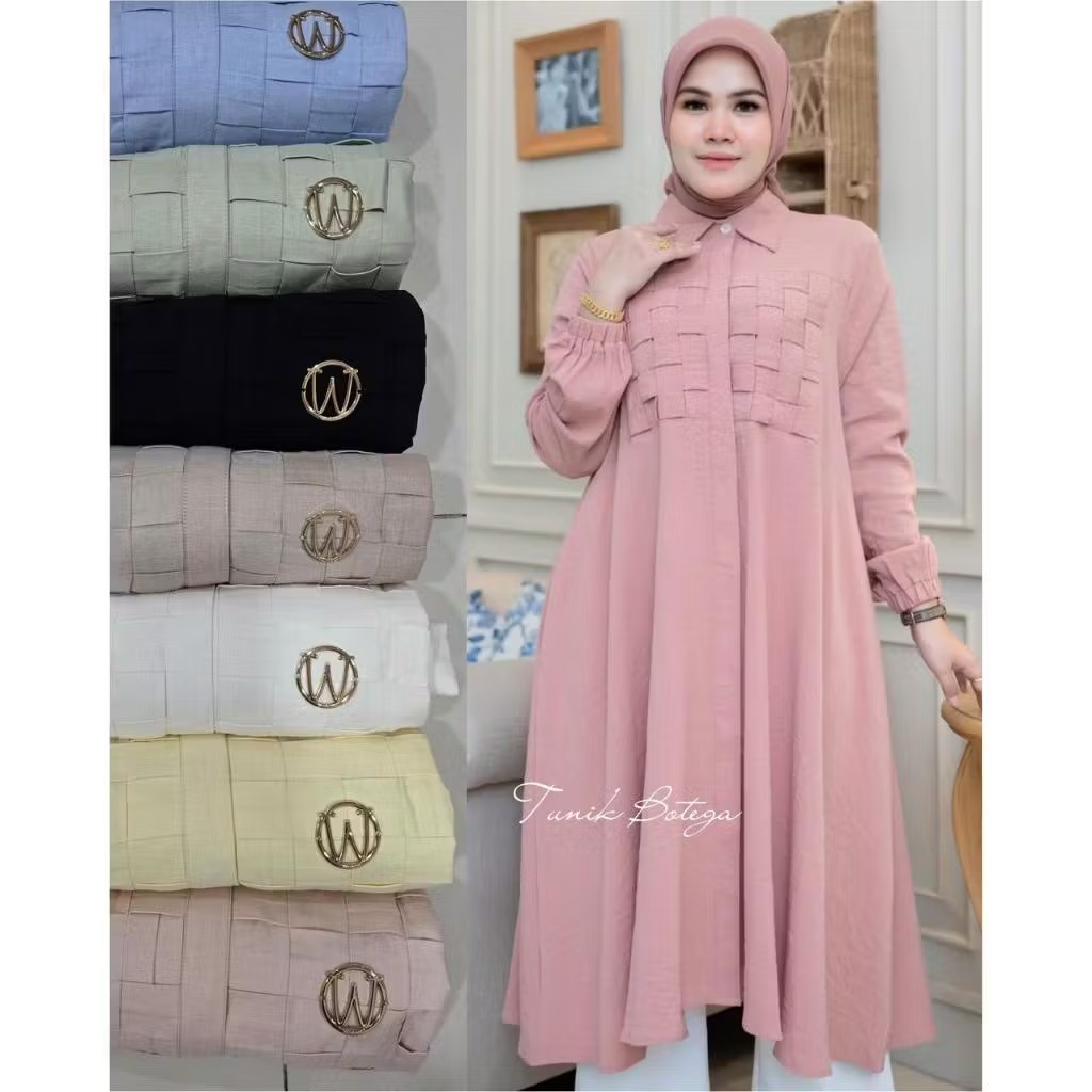 Tunik Botega Winody Atasan Kekinian Hijab Friendly Katun