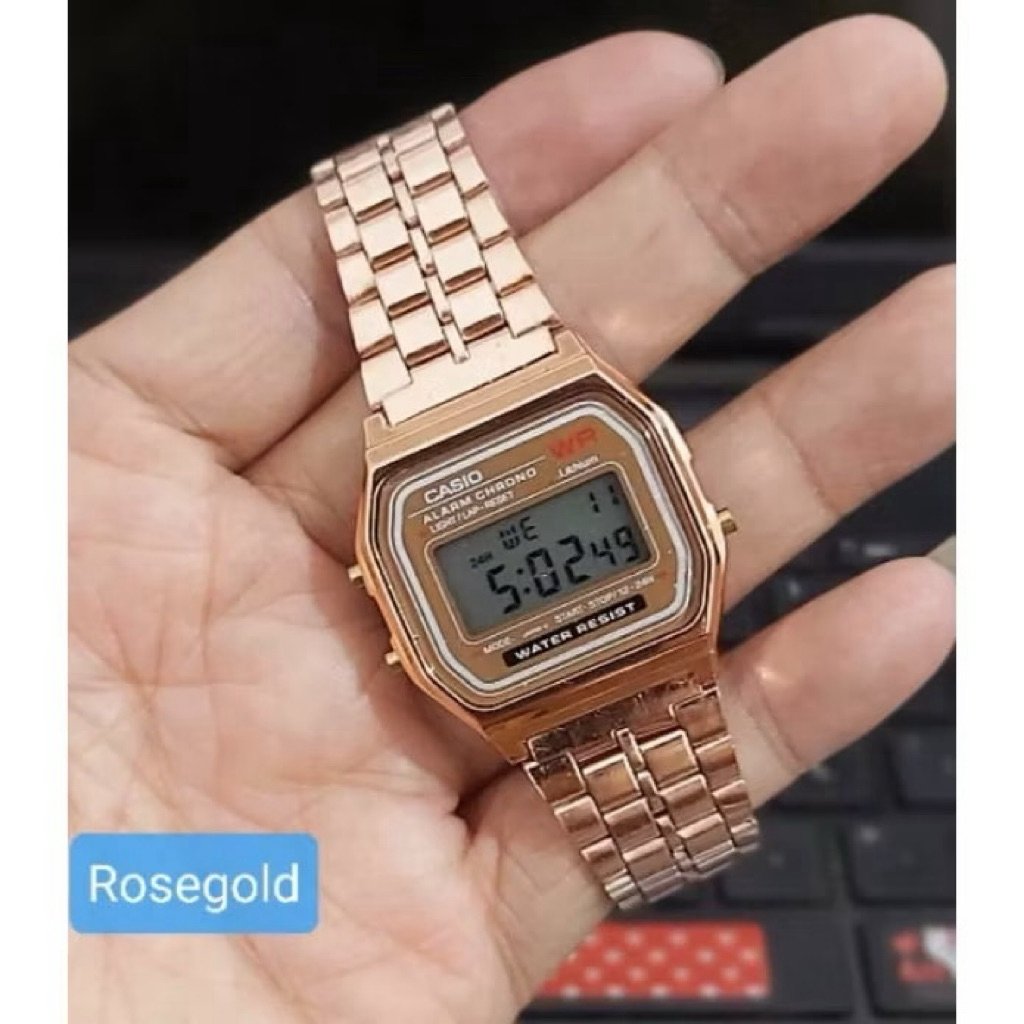 Jam Tangan Wanita Casio bulat Strap Rantai Stainless