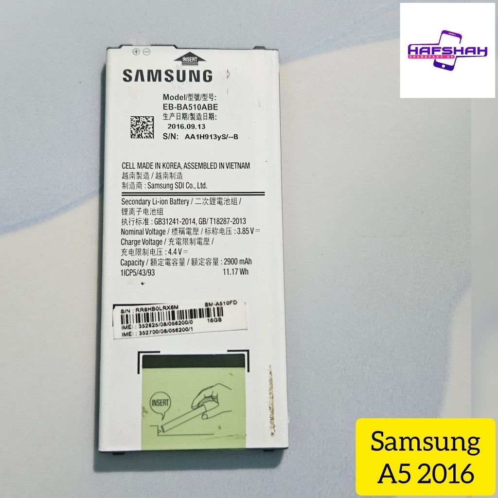 Baterai samsung A5 2016 EB-BA510ABE ori copotan hp