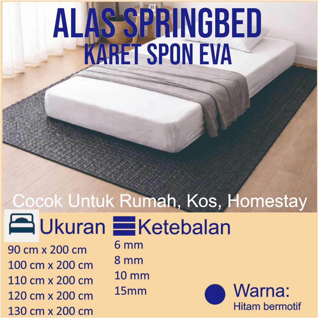 ALAS KASUR | ALAS SPRINGBED | ALAS KASUR BUSA | MATRAS TIDUR SINGLEBED - KARET SPON EVA