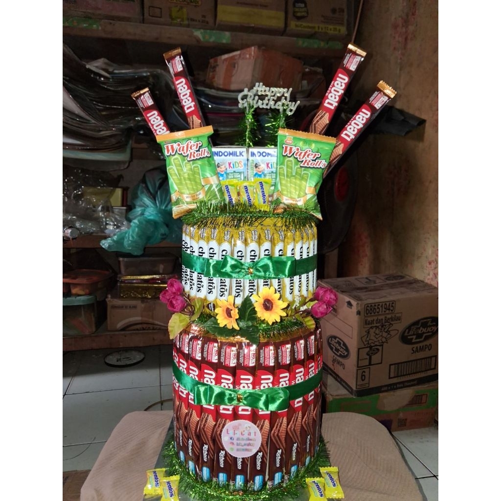 Roluxia Snack tower ulang tahun Tower snack bertingkat susun khitan anak cowok cewek birthday pink b