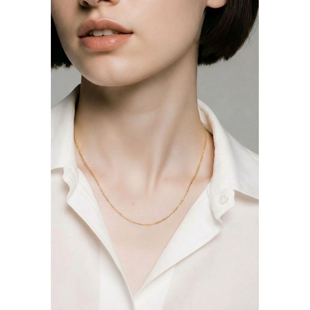 KALUNG RANTAI POLOS EMAS ASLI KADAR 375/8k
