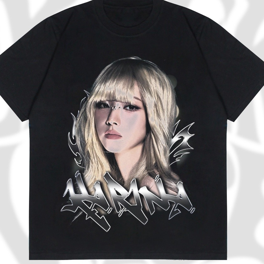 T-shirt Karina Aespa Armageddon Kaos Kpop Hitam Unisex