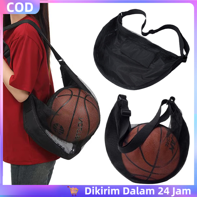 Tas Bola Basket Jaring Tali Bahu yang Dapat Disesuaikan, Tas Jaring Bola Basket Tahan Air, Tas Baske