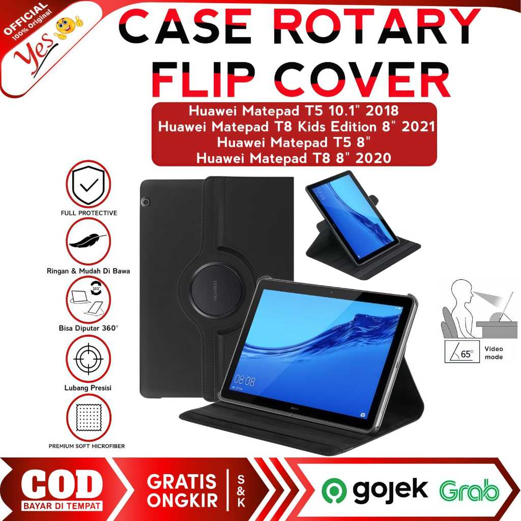 Case Huawei Matepad T8 8 Kids Edition 2020 2021 | Huawei Mediapad T5 8 10.1 2018 | Flip Cover Rotary