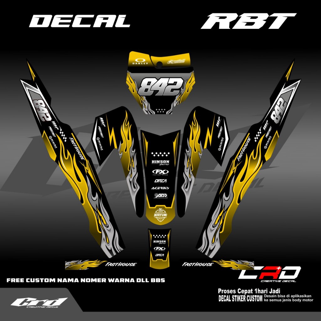 DECAL STIKER MOTOR RBT BODY VEGA R NEW , REVO ABSOLUTE, JUPITER DECAL RBT BISA REQUEST BODY