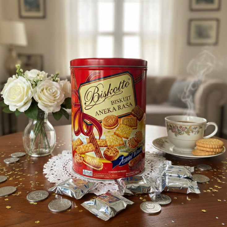 Biskuit Kaleng Aneka Rasa / Biskotto Assorted Biscuits 600 Gr / Halal