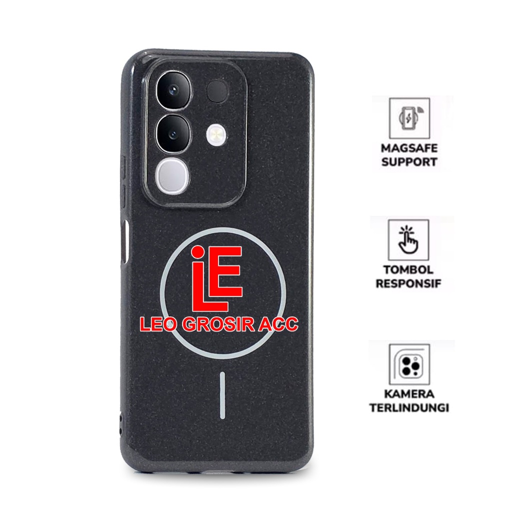 CASE VIVO Y28 VIVO Y29 VIVO Y100 VIVO Y400 CASE MAGSAFE BLACK GLOSSY MAGNETIC MAGSAFE MAG-12