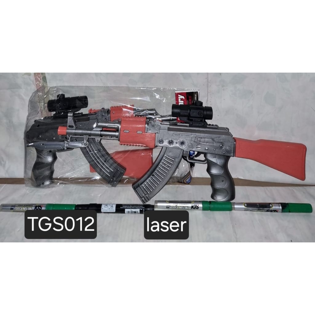 MAINAN TEMBAK TEMBAKAN BATERAI SUARA LAMPU LASER//SENAPAN BATERAI